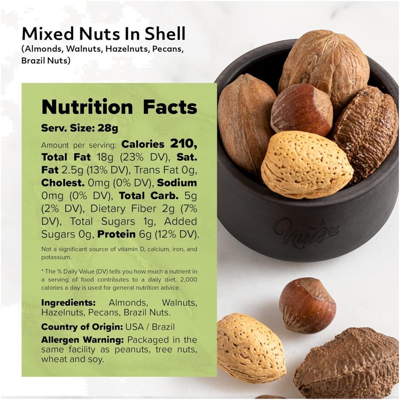 Raw Mixed Nuts In Shell Almond Walnut Hazelnut Pecan Brazil