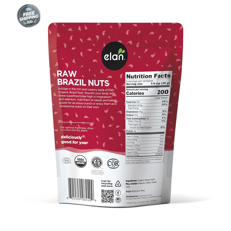 Organic Raw Brazil Nuts Whole No Shell Non-gmo Vegan Gluten-free Kosher 6.5oz gallery