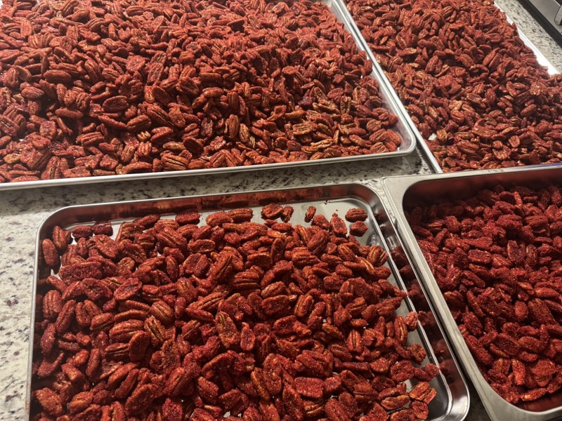 Texas Gold Honey & Pecans Halves Premium Pecans Spicy Chamoy Sharable Size