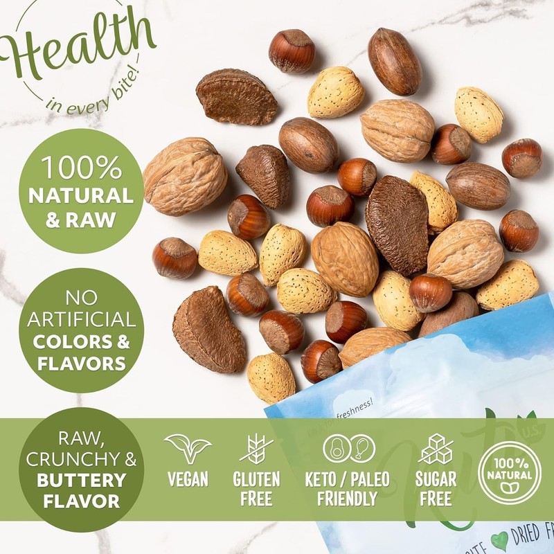 Mixed Nut In Shell Almonds Walnuts Pecans Brazil Nuts 2 LBS gallery