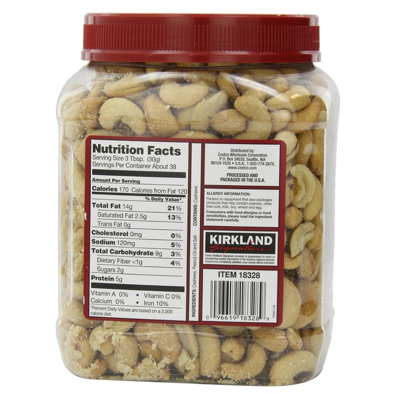 Roasted Cashews 40 Ounce Jar