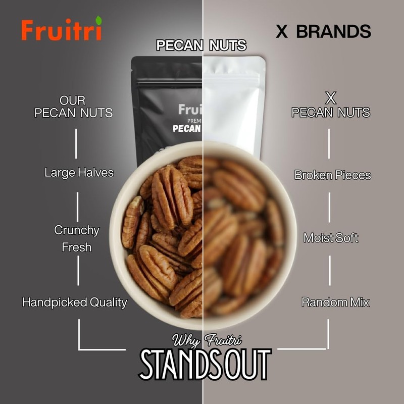 Fruitri American Pecan Nuts 100g | Fresh Keto Friendly Natural Dry Fruits Snack gallery