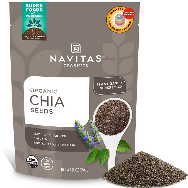 Navitas Organics Chia Seeds For Chia Pudding Smoothies Baking Salads More Omega
