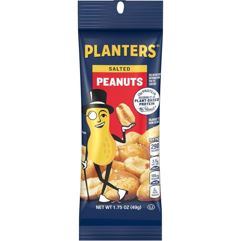 Salted Peanuts Nuts Pack of 12 1.75 oz Snack Bags for On-the-Go Adults gallery