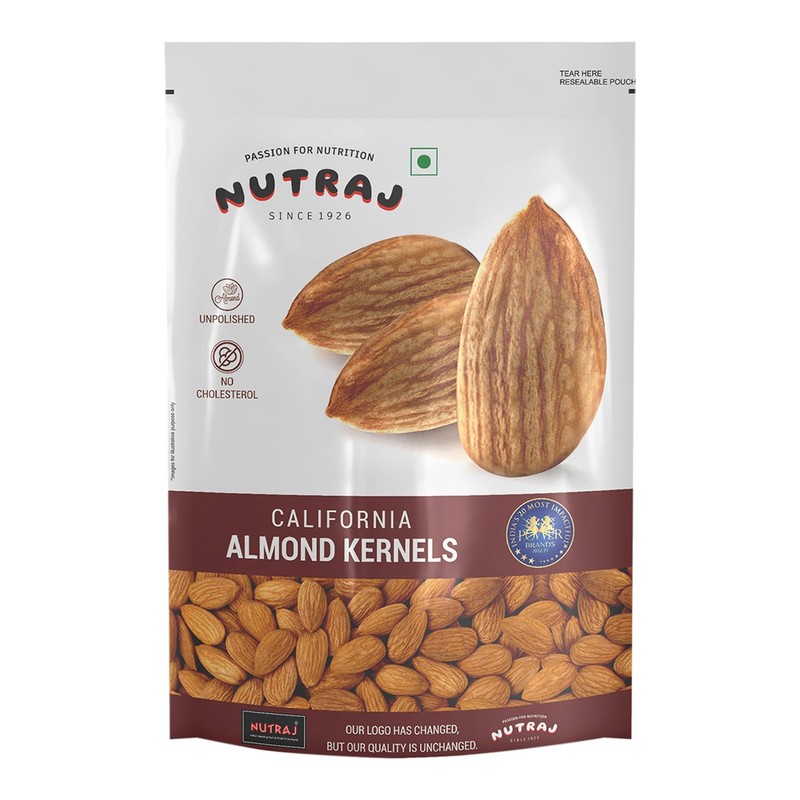 Nutraj Raw California Almonds 250g Pouch | Badam | Dry Fruits