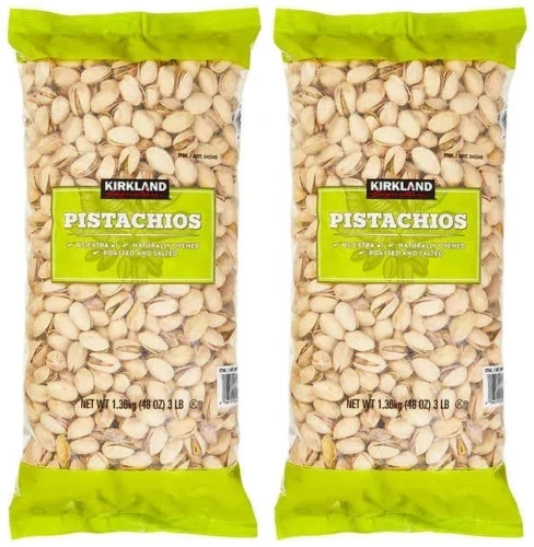 2 Packs Kirkland Signature In-Shell Pistachios 48 oz Each Pack = 6 lbs