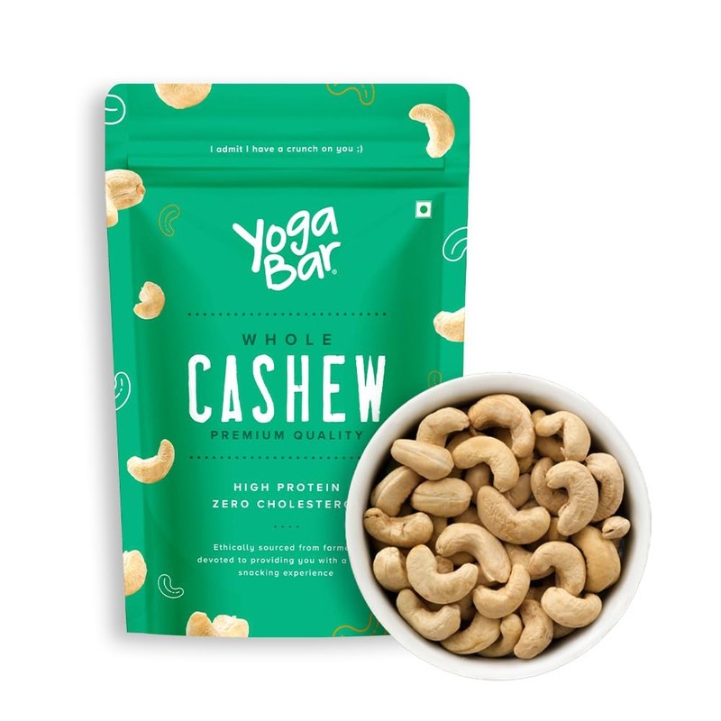 YogaBar Premium Cashews 500g |Whole King Size Kaju | Fibre & Vitamin Rich Snacks