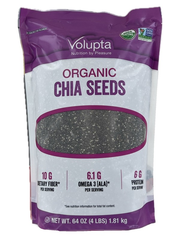 Volupta Organic Chia Seeds, 64 Ounce