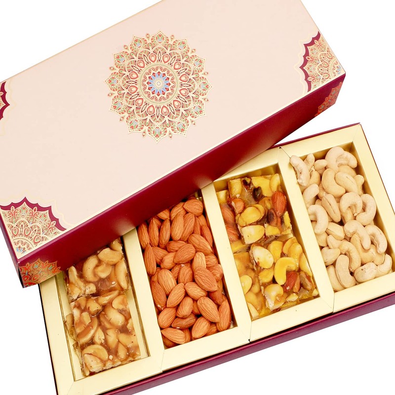 Ghasitaram Dry Fruit Chikki Box | Cashews Almonds Diwali Gift Hamper