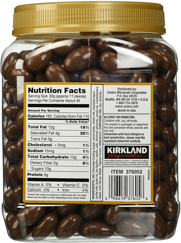 2 PACK KIRKLAND SIGNATURE MILK CHOCOLATE ROASTED ALMONDS gallery