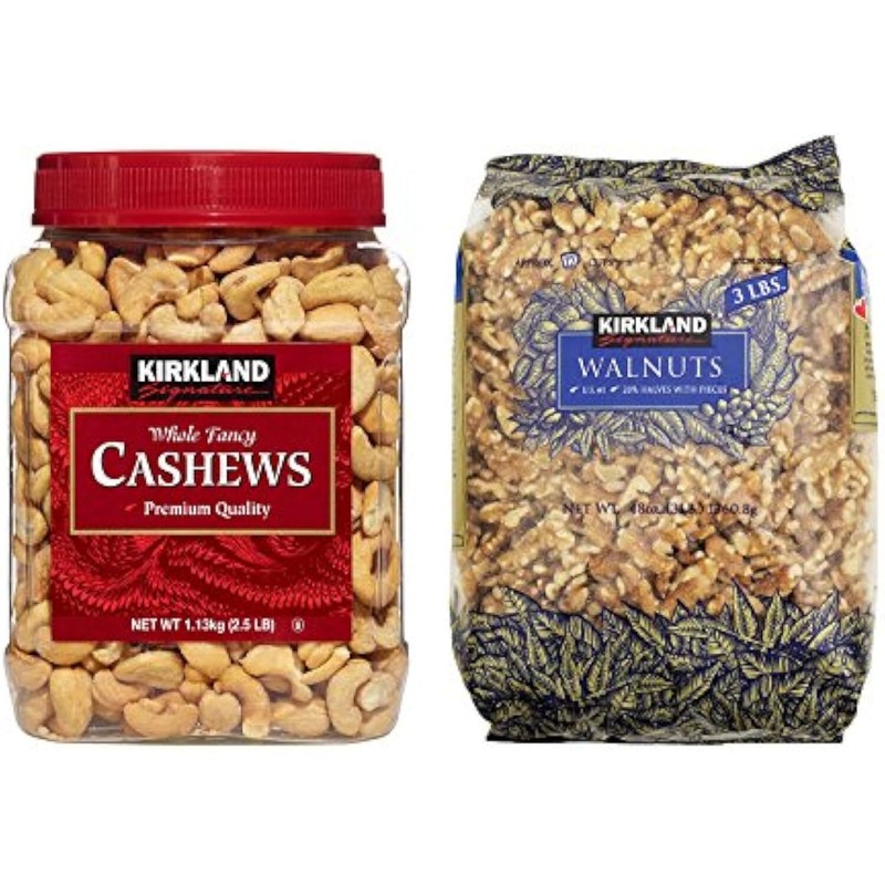 Kirkland Signature Cashews and Walnuts Bundle – Includes Kirkland Signature