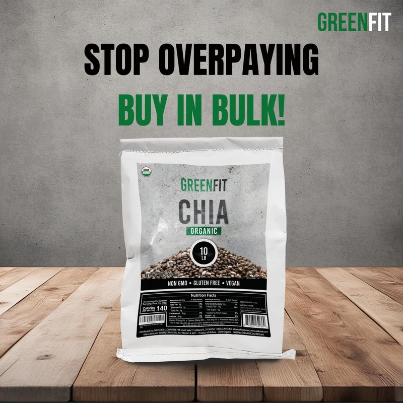 Organic Chia Seeds Bulk 10lbs - Non-GMO, Gluten-Free Superfood, A+ Grade Vegan gallery