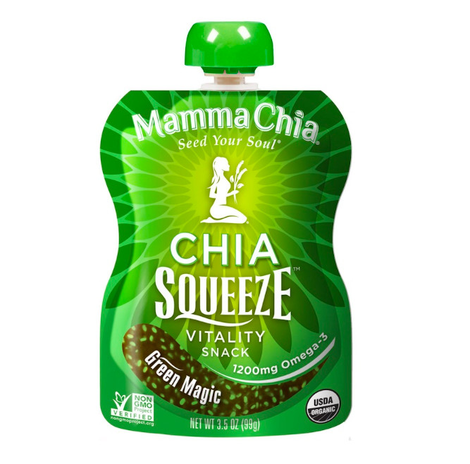 Keto: Mamma Chia OrganicGreen Magic 8 Squeeze Pouches (6 net carbs)