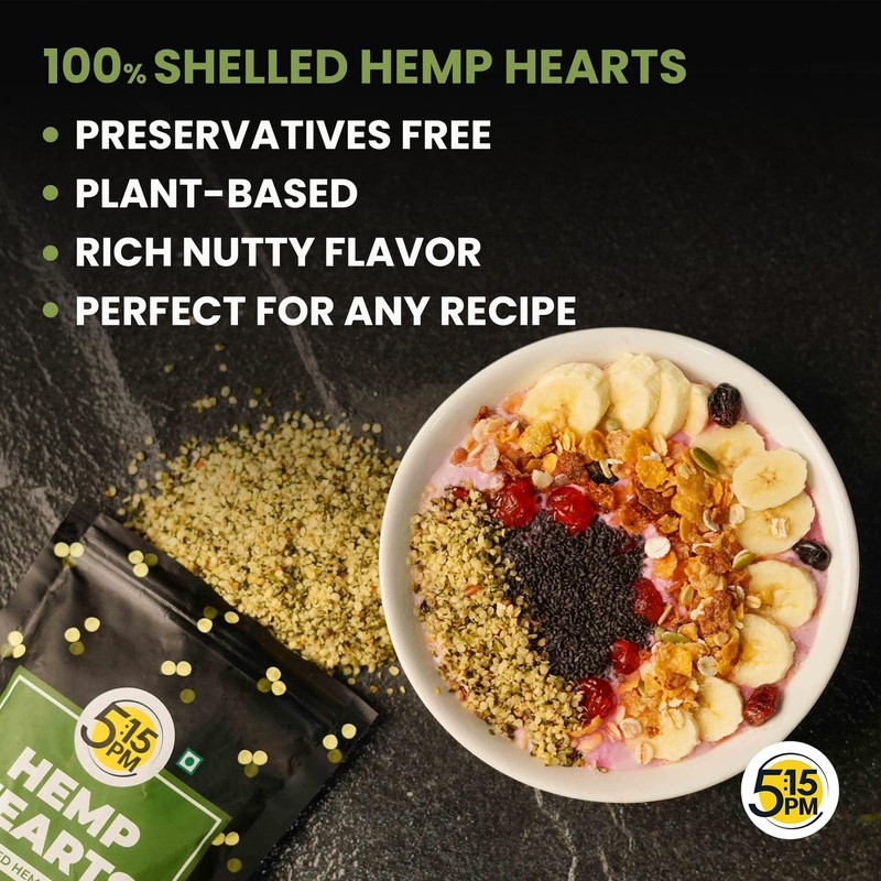 5:15PM Hulled Hemp Seeds 150g | Raw, Shelled | Protein & Omega-3 Snack gallery
