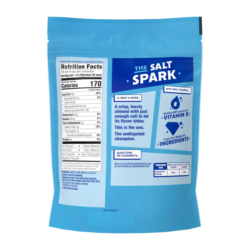 Blue Diamond Almonds, Lightly Salted Low Sodium Snack Nuts For Gluten Free Snack gallery