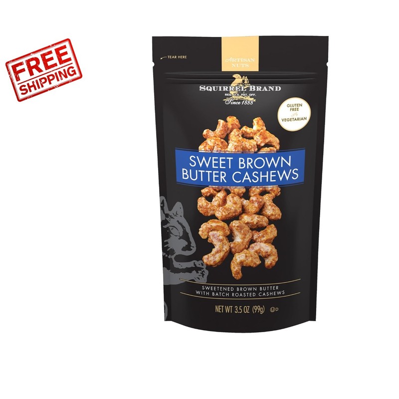 Resealable Gourmet Cashew Treats – 3.5 oz Sweet Brown Butter, Vegetarian Delight