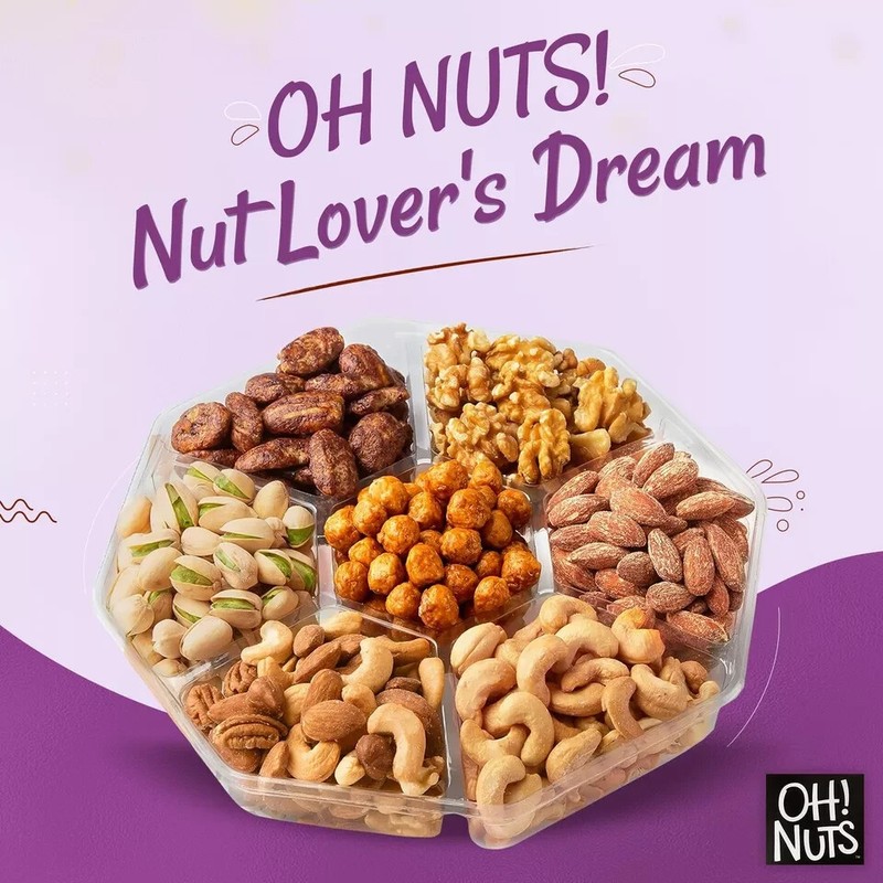 Nuts Gift Basket 7 Variety Roasted Salted Nuts Holiday Gift Basket - 1.8 LB P... gallery