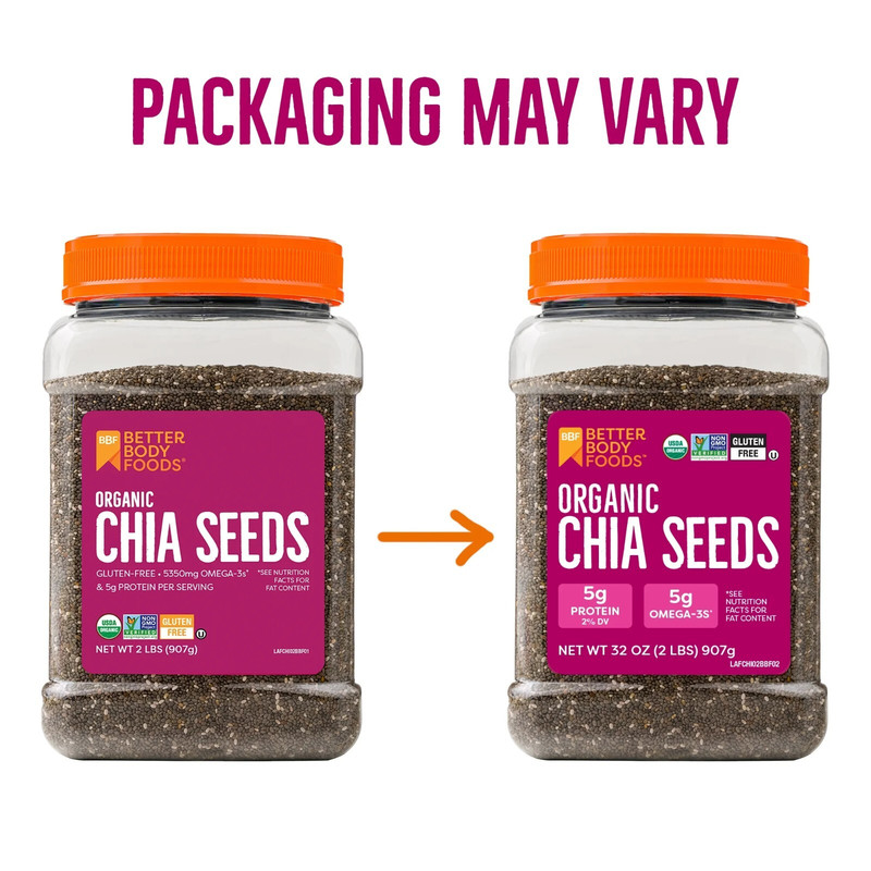 Betterbody Foods Organic Chia Seeds 2 Lbs, 32 Oz, with Omega-3, Non-Gmo, Gluten gallery