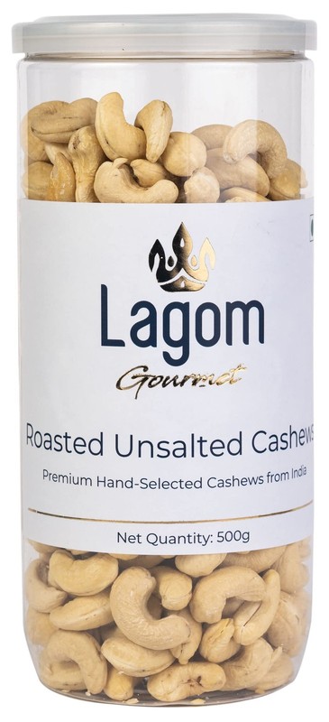 Lagom Gourmet Roasted Cashew 500g | Unsalted Dry Roasted Kaju Vegan Gluten Free