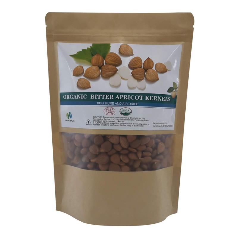 Organic BITTER Apricot Kernels 16 Oz, Whole Raw Apricot Seeds, Sun Dried, Kosher