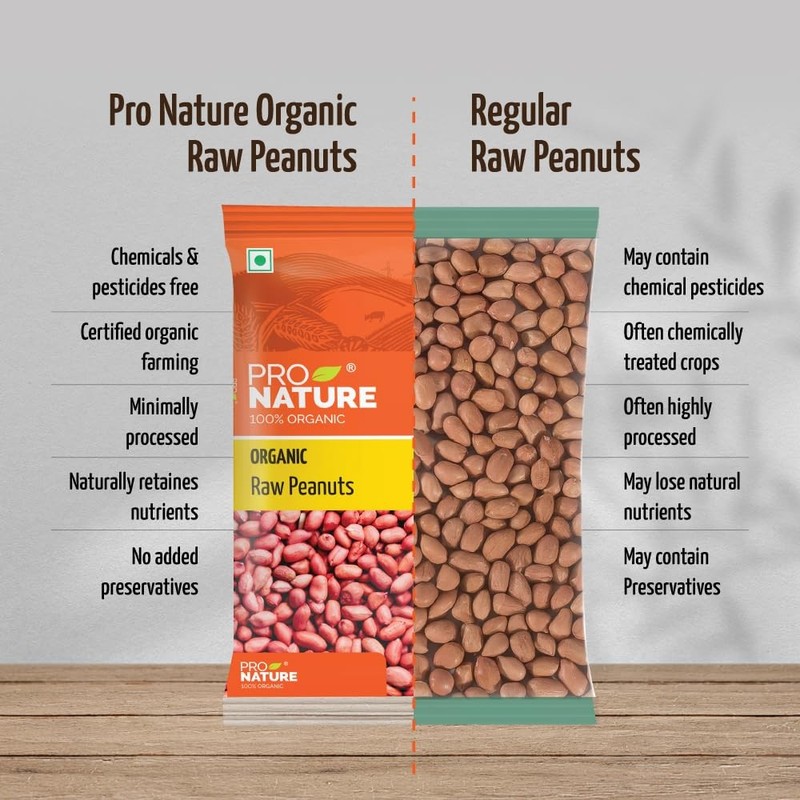 Pro Nature Raw Peanuts 1kg | Organic, Premium Moongfali, High Protein & Fiber gallery