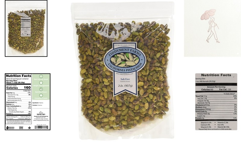 2lb Unsalted California Pistachio Kernels - Gluten Free Gourmet Snack gallery