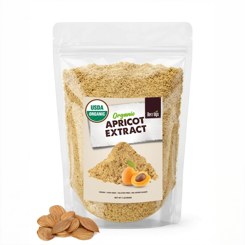 Organic Bitter Apricot Kernel Powder Extract, Raw, NonGMO and Vegan, 16 oz ...