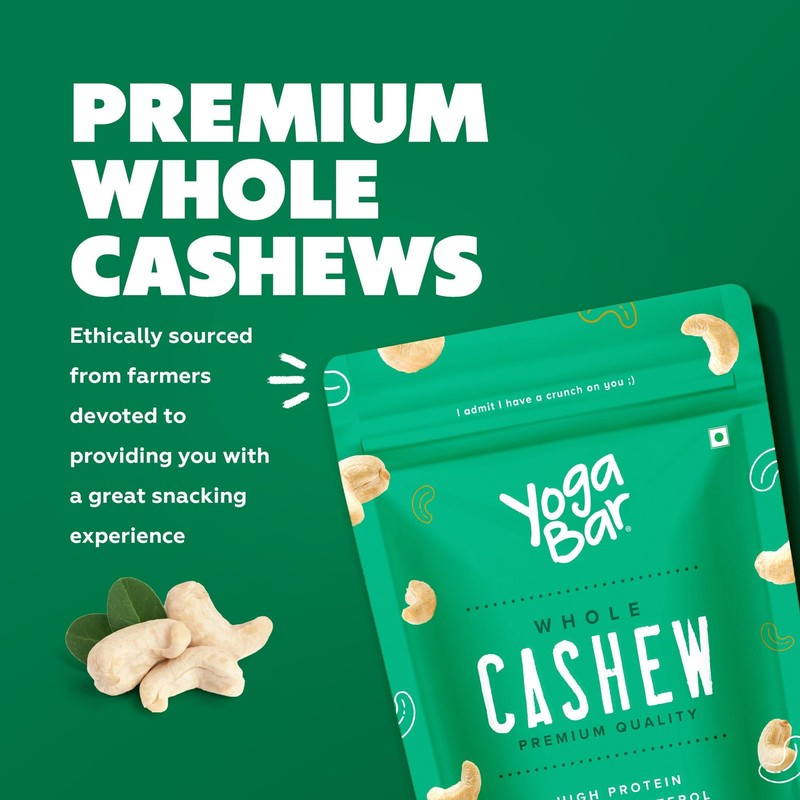 YogaBar Premium Cashews 200g | Whole W320 Kaju | Natural Crunchy Nuts gallery