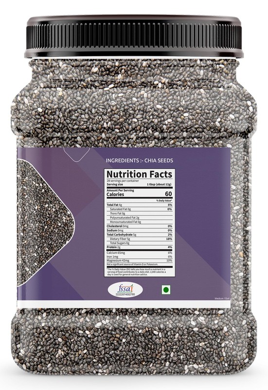 Kitchen Jungle Raw Chia Seeds 1kg | Omega-3 Rich | Non-GMO, High Fiber Snack gallery