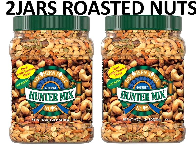 2 Jar Southern Style Hunter Mix Aroma Roasted flavor Nuts Gourmet Deluxe 36 oz.