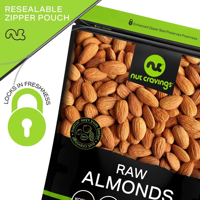 - Raw Whole Almonds, Unsalted, Shelled, (80oz - 5 LB) Bulk Nuts Packed Fresh ... gallery