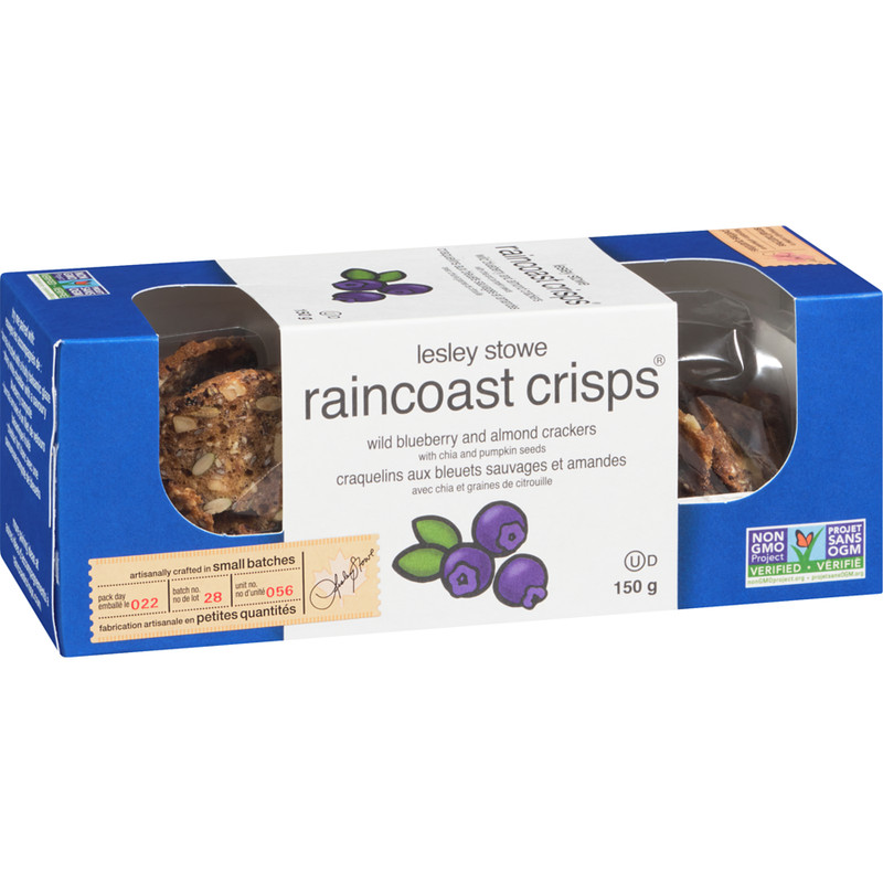 2-Pack Lesley Stowe's Raincoast Crisps Wild Blueberry And Almond Crackers With C gallery