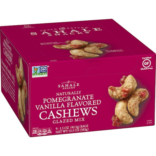 Sahale Pomegranate Vanilla Flavored Cashews Glazed Mix, 1.5 Ounce, 108 Per Case gallery