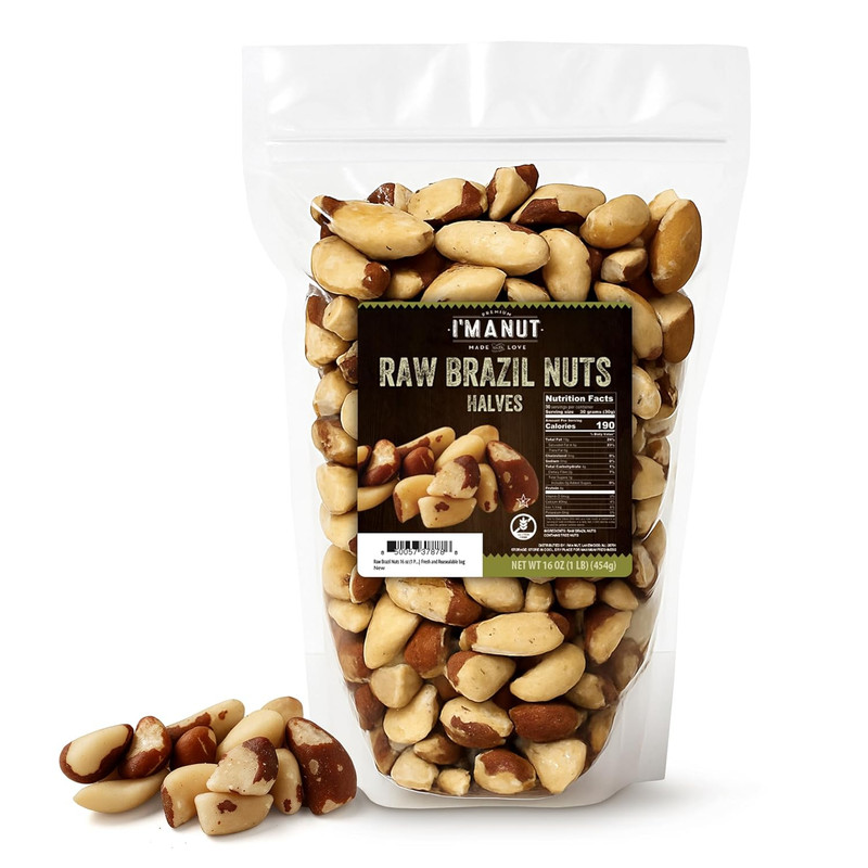 Raw Broken Brazil Nuts, 1 lb (16oz) – Premium Wild Harvested, High Selenium, Bat
