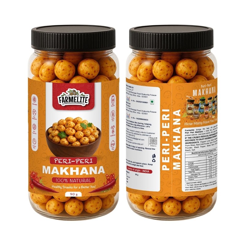 FARMELITE Peri Peri Makhana Pack of 2 | Roasted Fox Nuts Snack 180g gallery