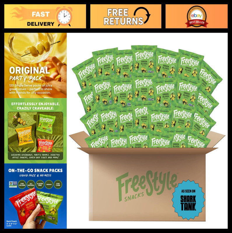 Bulk Olive Snack Packs – Healthy Single Serve Snack Box, 120 Individually Packag