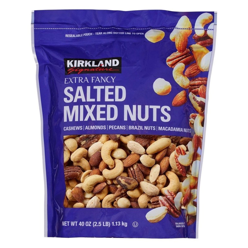 Kirkland Extra Fancy Salted Mixed Nuts, 2.5 lbs Cashews Almonds Pecans