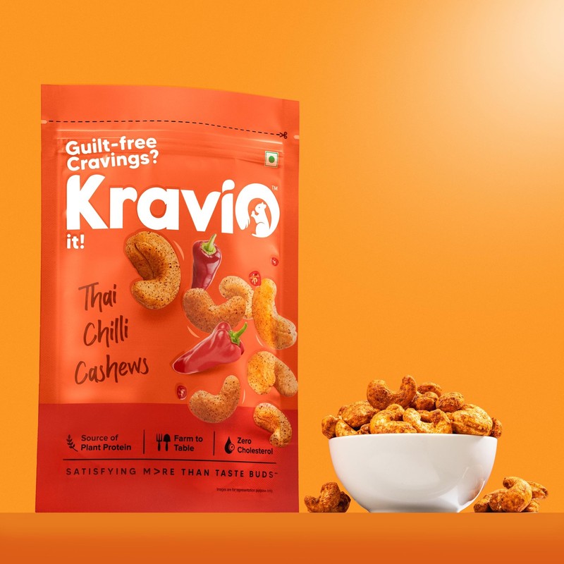 Kravio Thai Chilli Cashew Nuts 200g | Jumbo Roasted Spicy Healthy Kaju Snack gallery