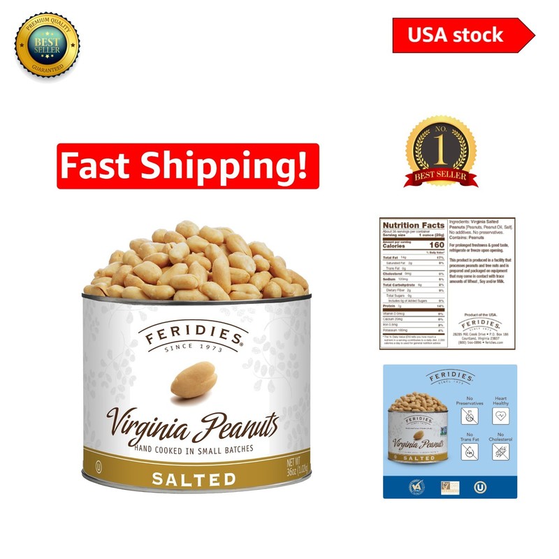 Kosher Certified Extra Large Virginia Salted Peanuts – Snack with Natural Flavor