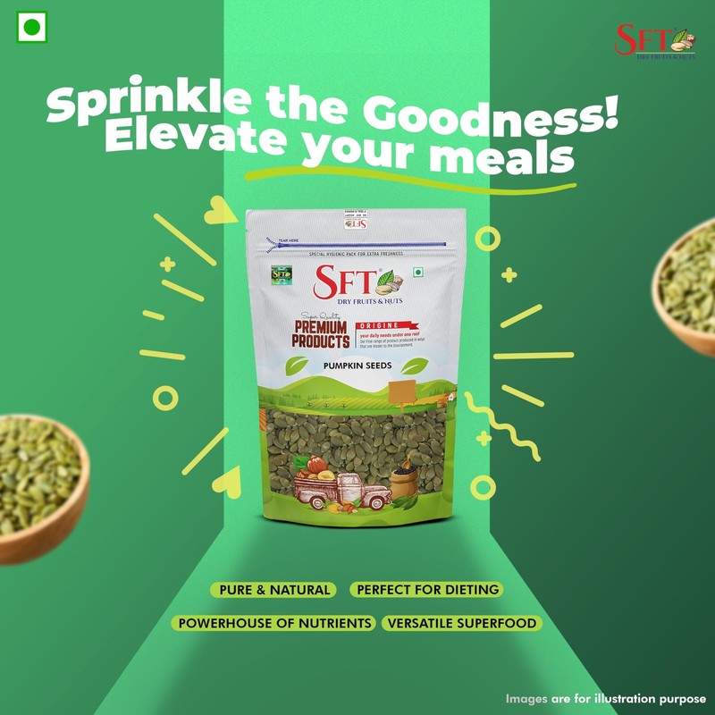SFT Pumpkin Seeds 500g Raw Unroasted Protein Fibre Rich Healthy Snack gallery