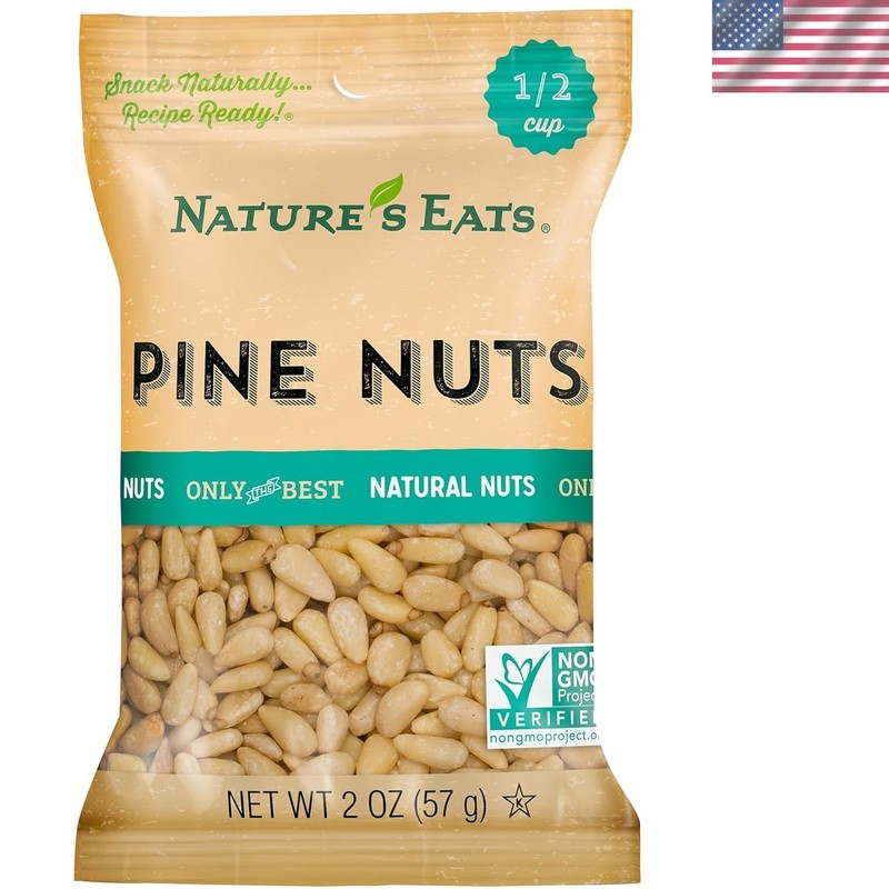 Nature’s Eats 2 oz Pine Nuts – 100% Natural Gluten Free Snack & Pesto Essential