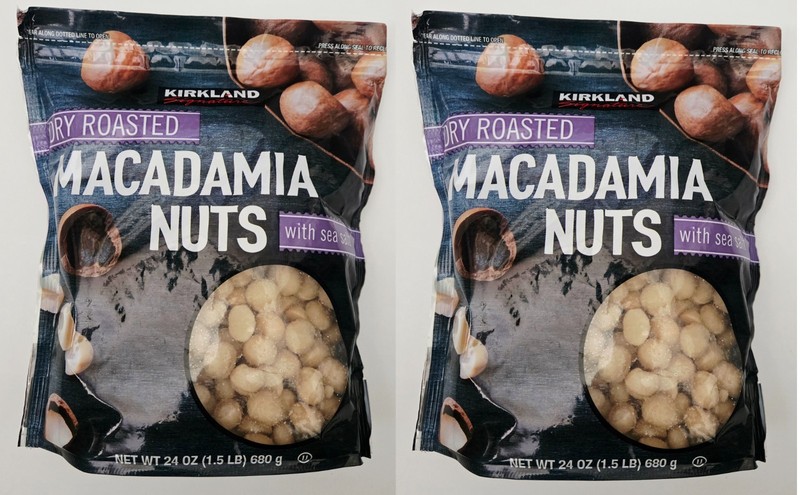 Kirkland Signature Dry Roasted Macadamia Nuts Sea Salt 2 x 24oz Bag 1.5lb