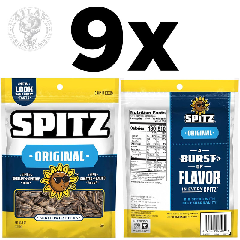 Spitz Sunflower Seeds, Salted, 6 Ounce (Pack of 9) gallery