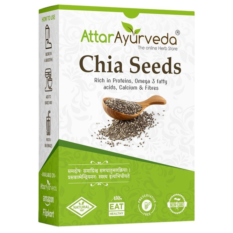 Attar Ayurveda Chia Seeds 250g |Pure & Natural | Rich in Omega-3,Protein & Fibre