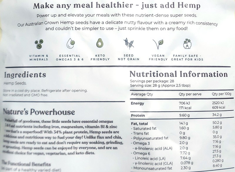 Essential Hemp Australian Hulled Hemp Seed 800g Gluten Dairy Free Vegan Friendly gallery
