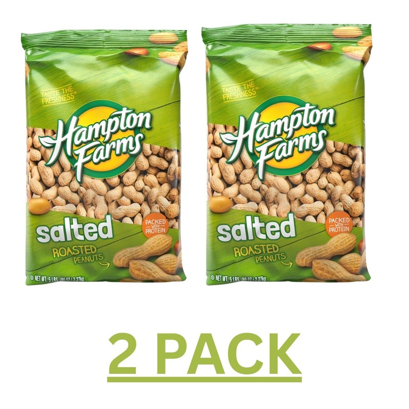 2 PACK – Hampton Farms Salted In-Shell Peanuts (Total 10 lbs) Free Shipping