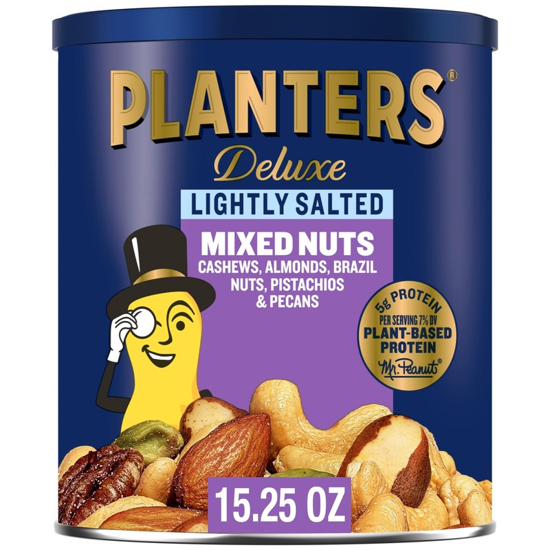 PLANTERS Deluxe Mixed Nuts, Cashews, Almonds, Brazil 15.25 Ounce (Pack of 1)