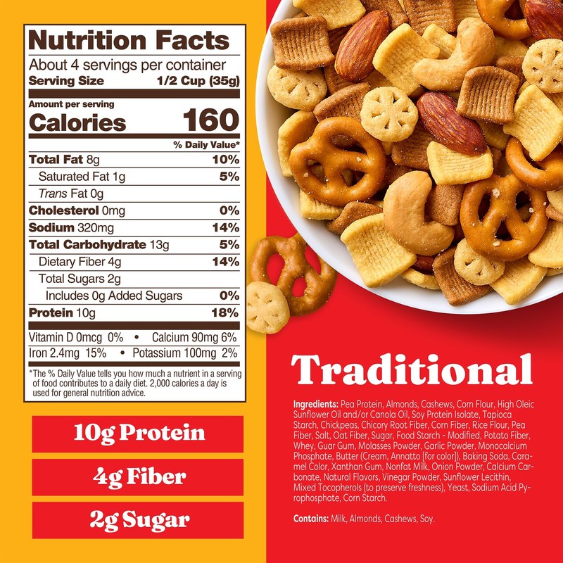 Protein Snack Mix with Cheese Crisps | 10g Protein, 1g Sugar per Serving | Go... gallery