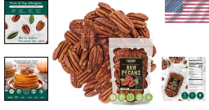 Freshly Packed Raw Pecan Halves (32oz) - Rich Flavor, Non-GMO, Tested Safe gallery
