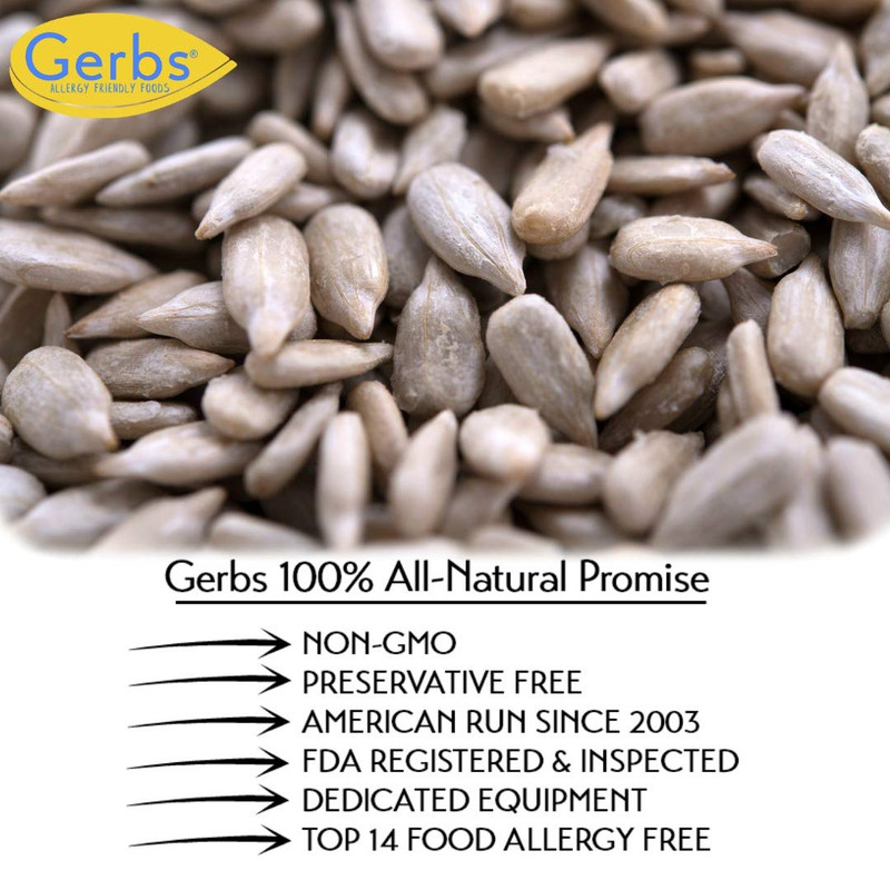 Unsalted Sunflower Seed Kernels by Gerbs – 2 LBS - Top 11 Food Allergen Free & N gallery